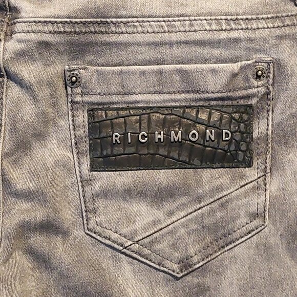 John Richmond ROCKER Straight Leg Grey Acid Wash Denim Jeans Sz 28 x 35 NWT - Picture 11 of 14